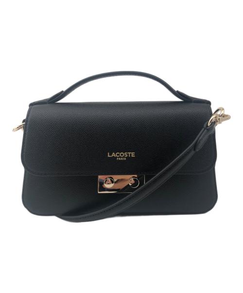 LACOSTE（ラコステ）LACOSTE (ラコステ) レザーショルダーバッグ ブラックの古着・服飾アイテム