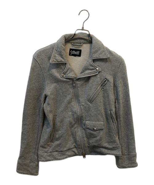 Schott（ショット）Schott (ショット) スウェットダブルライダースジャケット グレー サイズ:Mの古着・服飾アイテム