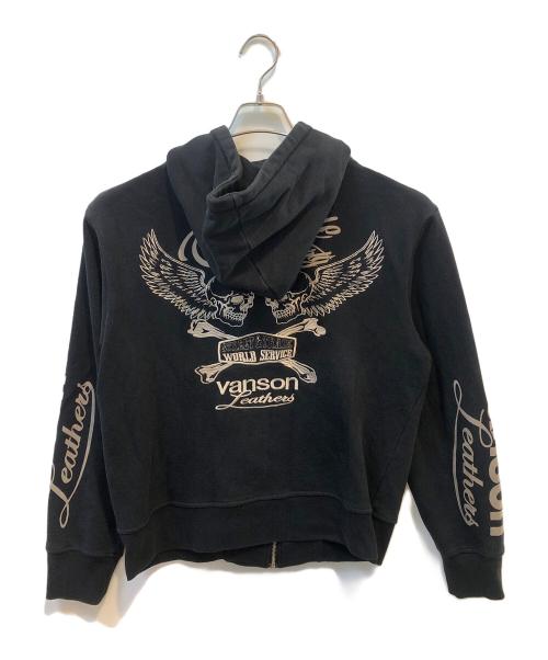 VANSON（バンソン）VANSON (バンソン) ジップパーカー ブラック サイズ:Lの古着・服飾アイテム