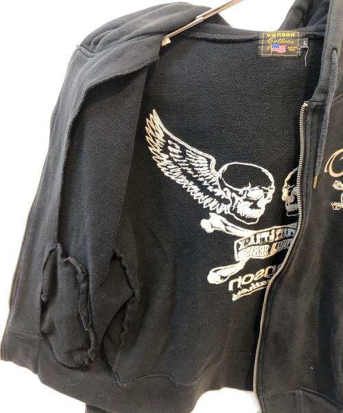 VANSON（バンソン）VANSON (バンソン) ジップパーカー ブラック サイズ:Lの古着・服飾アイテム
