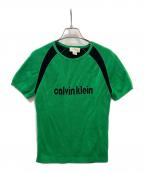 Calvin Klein Jeansカルバンクラインジーンズ）の古着「ショートスリーブ ロゴ セーター」｜グリーン