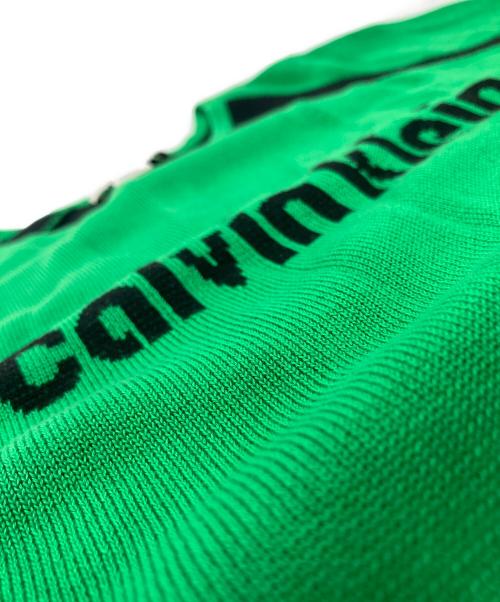 Calvin Klein Jeans（カルバンクラインジーンズ）Calvin Klein Jeans (カルバンクラインジーンズ) ショートスリーブ ロゴ セーター グリーン サイズ:XSの古着・服飾アイテム