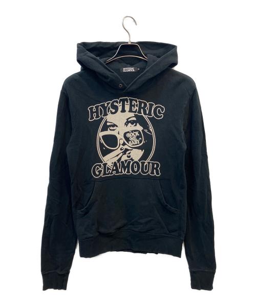 Hysteric Glamour（ヒステリックグラマー）Hysteric Glamour (ヒステリックグラマー) プルオーバーパーカー　ROCK ME BABY ブラック サイズ:Sの古着・服飾アイテム
