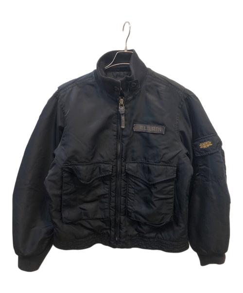 POLO JEANS（ポロジーンズ）POLO JEANS (ポロジーンズ) フライトジャケット ブラック サイズ:Ｍの古着・服飾アイテム