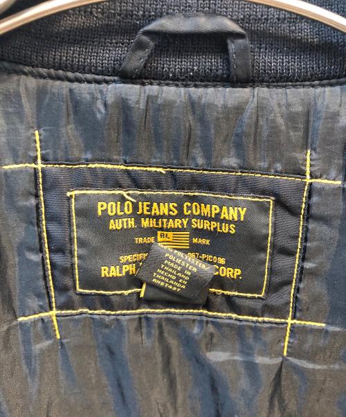 POLO JEANS（ポロジーンズ）POLO JEANS (ポロジーンズ) フライトジャケット ブラック サイズ:Ｍの古着・服飾アイテム