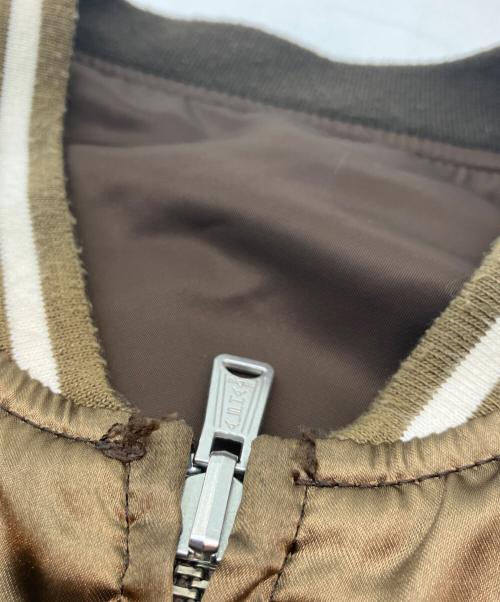 ALPHA INDUSTRIES（アルファインダストリーズ）ALPHA INDUSTRIES (アルファインダストリーズ) リバーシブスカジャン ベージュ×ホワイト サイズ:Ｌの古着・服飾アイテム