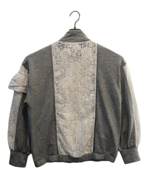 merry jenny（メリージェニー）merry jenny (メリージェニー) レーストラックジャケット グレー×ホワイト サイズ:Fの古着・服飾アイテム