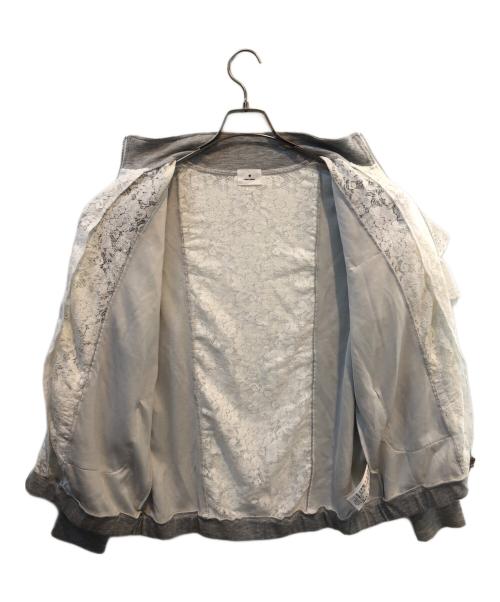 merry jenny（メリージェニー）merry jenny (メリージェニー) レーストラックジャケット グレー×ホワイト サイズ:Fの古着・服飾アイテム