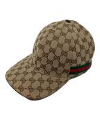 GUCCIグッチ）の古着「ベースボールキャップ」｜ベージュ