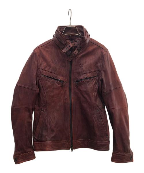 NICOLE CLUB FOR MEN（ニコルクラブフォーメン）NICOLE CLUB FOR MEN (ニコルクラブフォーメン) ライダースジャケット ワインレッド サイズ: 46の古着・服飾アイテム