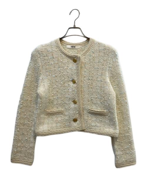 furfur（ファーファー）furfur (ファーファー) 厚手カーディガン アイボリー サイズ:Fの古着・服飾アイテム