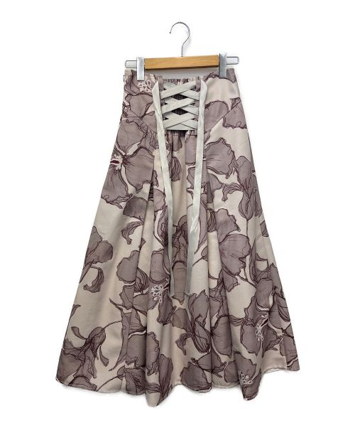 FRAY ID（フレイ アイディー）FRAY ID (フレイ アイディー) ハイウエストフラワースカート ピンクの古着・服飾アイテム