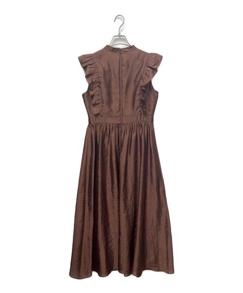Kaene（カエン）kaene (カエン) サイドフリルエアリーロングワンピース ブラウン サイズ:記載なしの古着・服飾アイテム