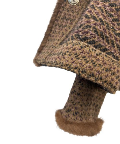 BRUNO MANETTI（ブルーノ マネッティ）BRUNO MANETTI (ブルーノ マネッティ) BRUNO MANETTI　ミンクファー切替ウールジャケット ブラウン サイズ:9サイズの古着・服飾アイテム