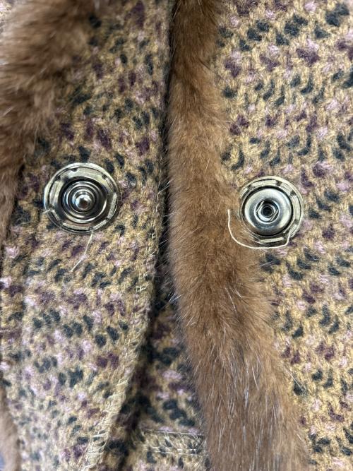 BRUNO MANETTI（ブルーノ マネッティ）BRUNO MANETTI (ブルーノ マネッティ) BRUNO MANETTI　ミンクファー切替ウールジャケット ブラウン サイズ:9サイズの古着・服飾アイテム