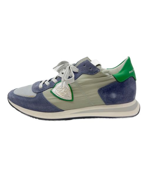 PHILIPPE MODEL（フィリップ モデル）PHILIPPE MODEL (フィリップ モデル) ローカットスニーカー ブルー×グレー サイズ:40の古着・服飾アイテム