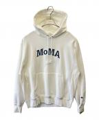 Champion REVERSE WEAVEチャンピオン リバース ウィーブ）の古着「Champion REVERSE WEAVE　MOMA プルオーバーパーカー」｜ホワイト