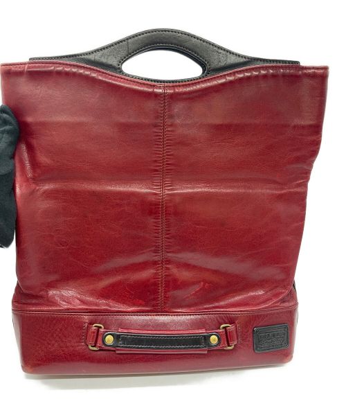 THE FLAT HEAD（ザ・フラットヘッド）THE FLAT HEAD (ザ・フラットヘッド) レザーバッグ レッド×ブラックの古着・服飾アイテム