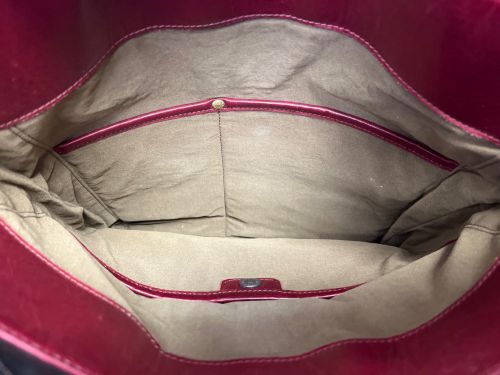 THE FLAT HEAD（ザ・フラットヘッド）THE FLAT HEAD (ザ・フラットヘッド) レザーバッグ レッド×ブラックの古着・服飾アイテム