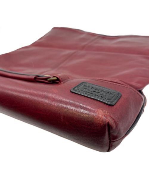 THE FLAT HEAD（ザ・フラットヘッド）THE FLAT HEAD (ザ・フラットヘッド) レザーバッグ レッド×ブラックの古着・服飾アイテム