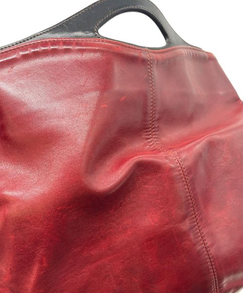 THE FLAT HEAD（ザ・フラットヘッド）THE FLAT HEAD (ザ・フラットヘッド) レザーバッグ レッド×ブラックの古着・服飾アイテム