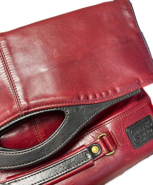 THE FLAT HEAD（ザ・フラットヘッド）THE FLAT HEAD (ザ・フラットヘッド) レザーバッグ レッド×ブラックの古着・服飾アイテム