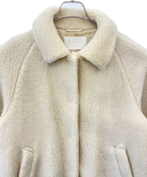 BALLSEY（ボールジィ）BALLSEY (ボールジィ) ウールボアステンカラーコート ホワイト サイズ:36の古着・服飾アイテム