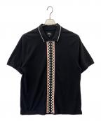 stussyステューシー）の古着「ジップポロシャツ」｜ブラック×ピンク