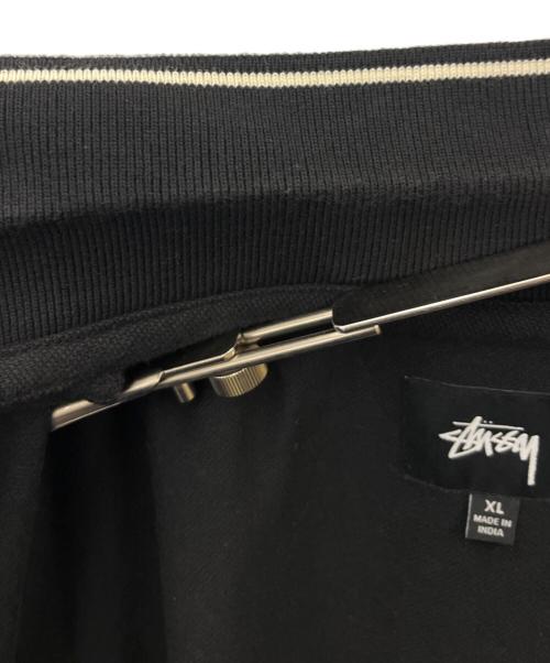 stussy（ステューシー）stussy (ステューシー) ジップポロシャツ ブラック×ピンク サイズ:XLの古着・服飾アイテム