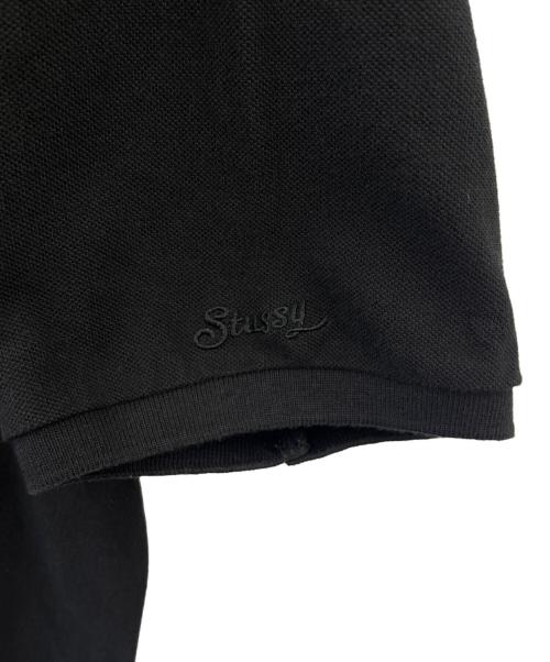 stussy（ステューシー）stussy (ステューシー) ジップポロシャツ ブラック×ピンク サイズ:XLの古着・服飾アイテム