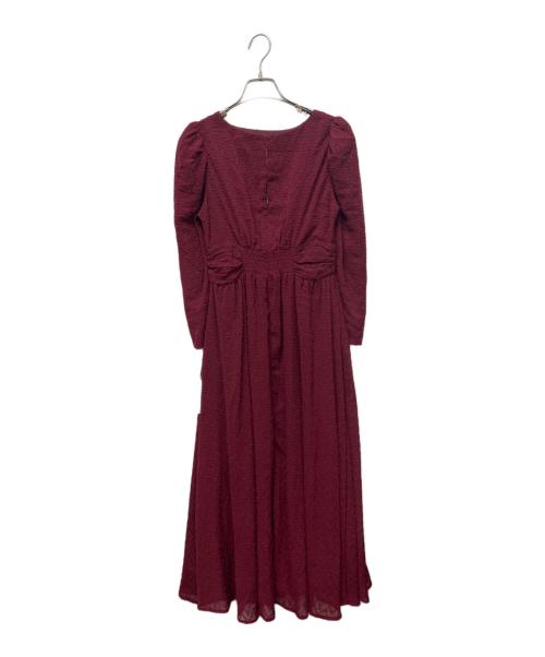 HER LIP TO（ハーリップトゥ）HER LIP TO (ハーリップトゥ) ジャガードドレス バーガンディー サイズ:Sの古着・服飾アイテム