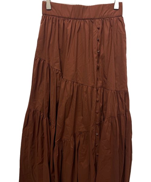 HER LIP TO（ハーリップトゥ）Her lip to (ハーリップトゥ) ティアードロングスカート ブラウン サイズ:Sの古着・服飾アイテム