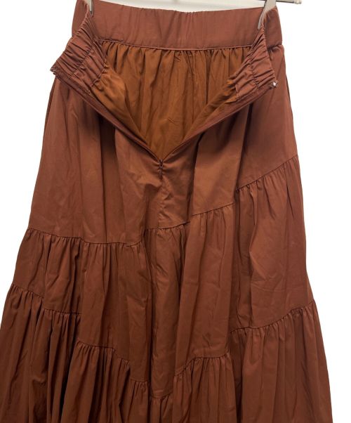 HER LIP TO（ハーリップトゥ）Her lip to (ハーリップトゥ) ティアードロングスカート ブラウン サイズ:Sの古着・服飾アイテム