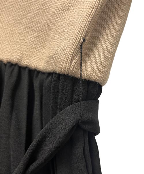 HER LIP TO（ハーリップトゥ）Her lip to (ハーリップトゥ) ニットロングドレス ベージュ×ブラック サイズ:Sの古着・服飾アイテム