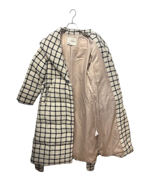 HER LIP TO（ハーリップトゥ）Her lip to (ハーリップトゥ) ベルテッドダウンコート ホワイト×ブラック サイズ:Sの古着・服飾アイテム