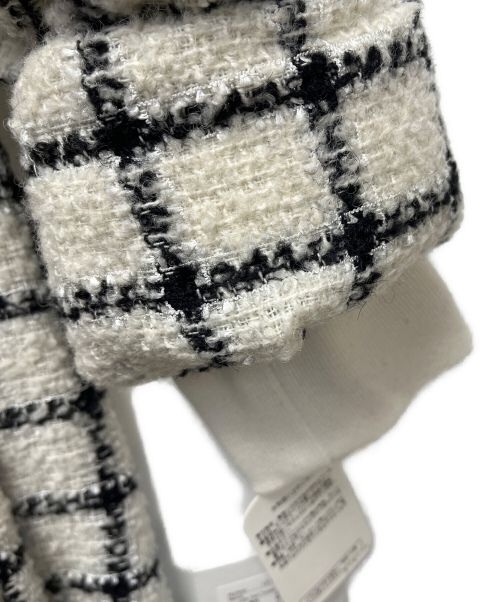 HER LIP TO（ハーリップトゥ）Her lip to (ハーリップトゥ) ベルテッドダウンコート ホワイト×ブラック サイズ:Sの古着・服飾アイテム