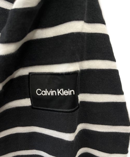 Calvin Klein（カルバンクライン）Calvin Klein (カルバンクライン) ボーダーニット ブラック サイズ:XLの古着・服飾アイテム
