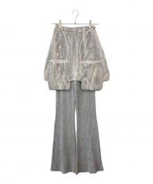 MAISON SPECIAL（メゾンスペシャル）の古着「MAISON SPECIAL　	アンサンブル・ブーツカット」｜グレー