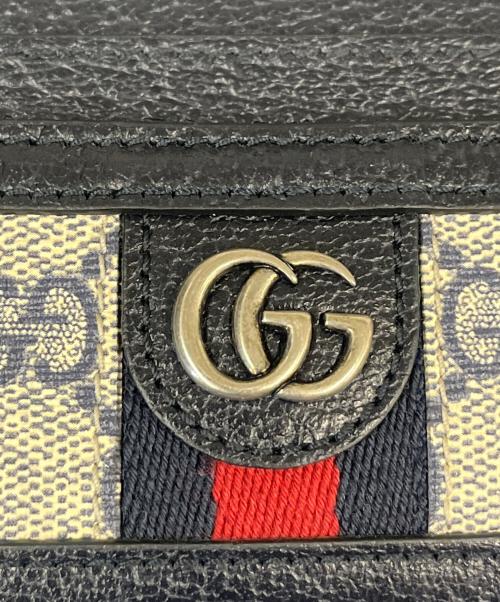 GUCCI（グッチ）GUCCI (グッチ) GUCCI　カードケース ベージュ×ブラックの古着・服飾アイテム