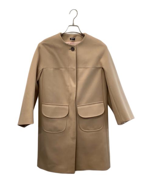 JIL SANDER NAVY（ジルサンダー ネイビー）JIL SANDER NAVY (ジルサンダー ネイビー) ノーカラーコート ベージュ サイズ:Sの古着・服飾アイテム