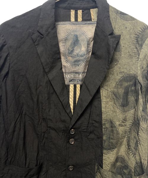 ZIGGY CHEN（ジギーチェン）ZIGGY CHEN (ジギーチェン) スカラー切替ジャケット ブラック サイズ:46の古着・服飾アイテム