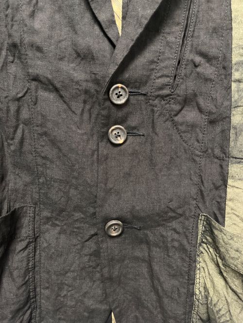 ZIGGY CHEN（ジギーチェン）ZIGGY CHEN (ジギーチェン) スカラー切替ジャケット ブラック サイズ:46の古着・服飾アイテム