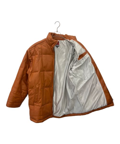 BOSS（ボス）BOSS (ボス) レザーダウンジャケット ブラウン サイズ:Lの古着・服飾アイテム
