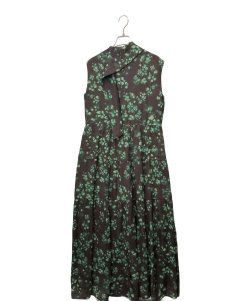 theory project（セオリープロジェクト）theory project (セオリープロジェクト) ノースリーブワンピース ブラウン×グリーン サイズ:2の古着・服飾アイテム