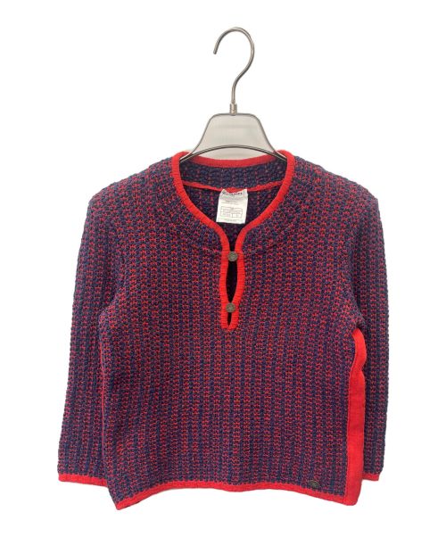 CHANEL（シャネル）CHANEL (シャネル) 七分丈ニット レッド×ネイビー サイズ:36の古着・服飾アイテム