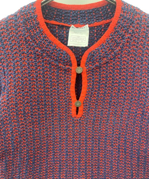 CHANEL（シャネル）CHANEL (シャネル) 七分丈ニット レッド×ネイビー サイズ:36の古着・服飾アイテム