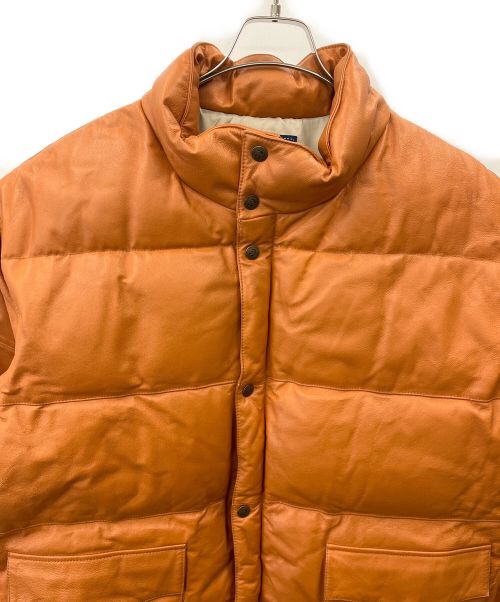 BOSS（ボス）BOSS (ボス) レザーダウンジャケット オレンジ サイズ:Lの古着・服飾アイテム