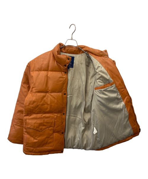 BOSS（ボス）BOSS (ボス) レザーダウンジャケット オレンジ サイズ:Lの古着・服飾アイテム