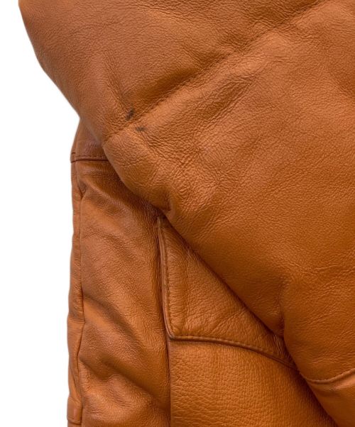 BOSS（ボス）BOSS (ボス) レザーダウンジャケット オレンジ サイズ:Lの古着・服飾アイテム