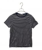 MONCLERモンクレール）の古着「ボーダーカットソー」｜ネイビー